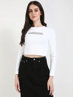 Calvin Klein - White Logo Regular Fit Cotton T-Shirt