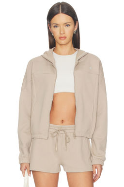 Astoria - French Terry Women's Hooded Zipper Light Jacket Chateau Grey