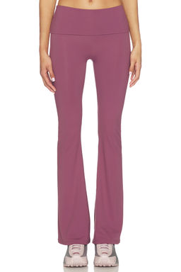 Astoria - Foldover Women's High-Waist Flared Leggings Mauve