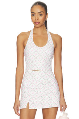Astoria - Open-back Women's Halter Neck Sleeveless Top Pink