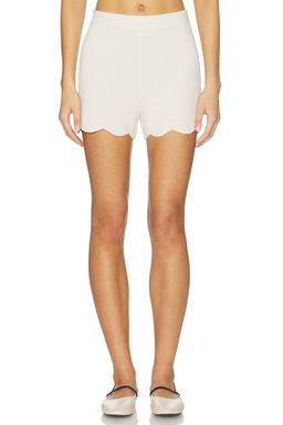 Barefoot Dreams - CozyChic Ultra Lite Women's Scalloped Hem Knit Shorts Sand Dune