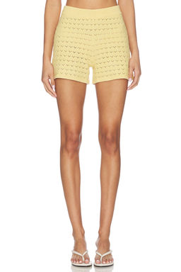 Barefoot Dreams - Tulip Pointelle Women's Pull-On Cotton Shorts Yellow