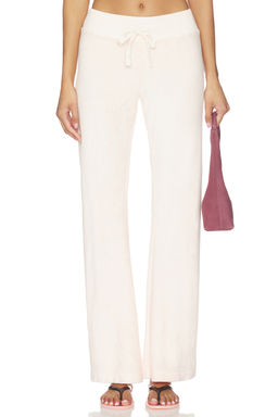 Bobi by Revolve - Comfort Waist Women's Drawstring Mid-Waist Flared Trousers Off White