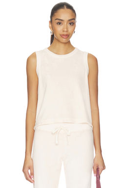 Bobi by Revolve - Undone Edge Women's Sleeveless Terry Tank Top Off White