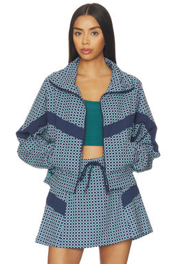 BEACH RIOT - Casen Women's Zippered Drawstring Hem Light Jacket Blue