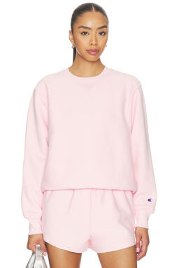 Champion - Reverse Weave Women's Fleece Crew Neck Pullover Sweater Pink