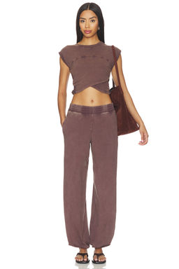 Free People - Hot Shot Women's Crossover Cap Sleeve Pant Set Brown