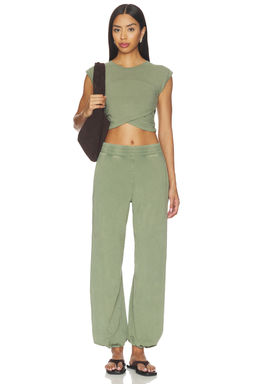 Free People - FP Movement Women's Crossover Crop Top Pant Set Green
