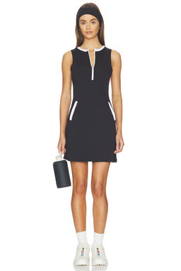 Gold Hinge - Half-Zip Women's Sleeveless Pocket Mini Dress Black