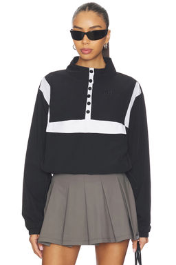 Gold Hinge - Airglyde Women's Cropped Snap Button Windcheater Black
