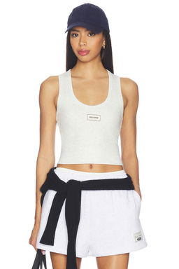 Gold Hinge - Ribbed Cotton Women's Sleeveless Scoop Neck Tank Top Grey