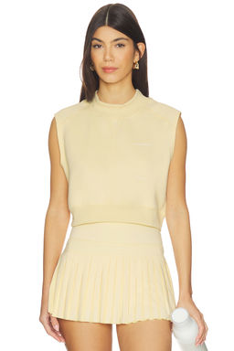 Gold Hinge - Mock Neck Women's Sleeveless Cropped Jersey Top Yellow