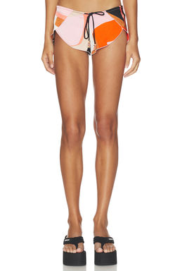 Indah - Basso Women's Drawstring Printed Jersey Shorts Multi-Color
