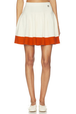 Khalhon - Varsity Flare Women's Drawstring Mini Skirt Cream