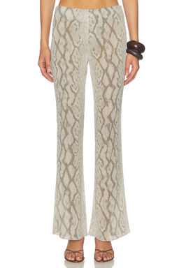 lovewave - Chantal Women's Mid-Waist Flared Palazzo Pants Tan