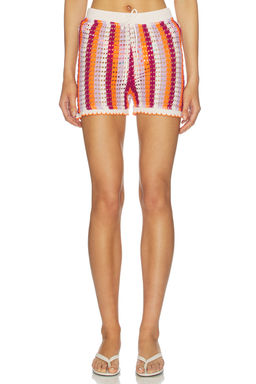 Maaji - Mystic Stripe Women's Drawstring Crochet Shorts Multi-Color