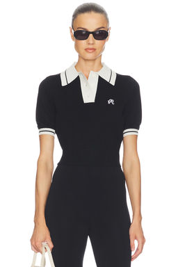Malbon - Mikayla Women's Cropped Knit Polo Top Black