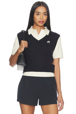 Malbon - Veronica Women's Layered Button Polo Top Black