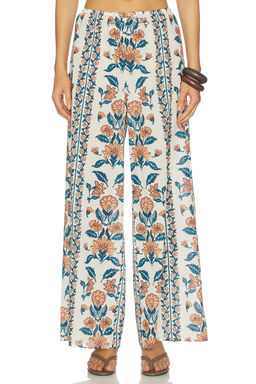 Montce - Drawstring Women's Wide-Leg Palazzo Pants Multi-Color