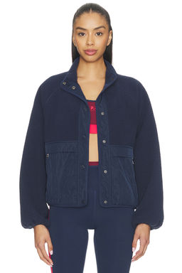 P.E Nation - Technique Women's Quilted Snap Front Jacket Navy Blue