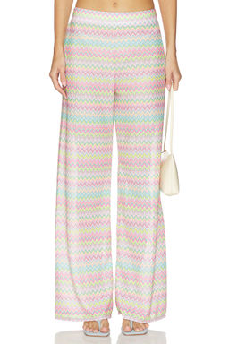 PQ - Meg Women's High-Waist Elastic Pull-On Palazzo Pants Multi-Color