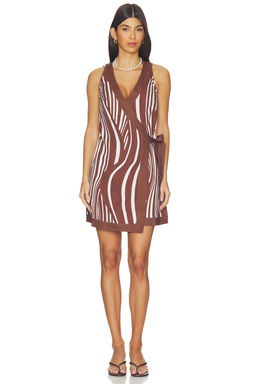 Seafolly - Coastline Women's Sleeveless Surplice Mini Wrap Dress Cocoa