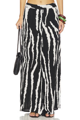 villa fresca - Serena Women's Elastic Waist Wide-Leg Palazzo Pants Black