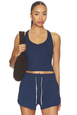 Vuori - Halo Performance Women's Sleeveless Racer Back Crop Tank Top Blue