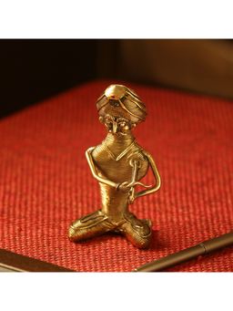 ExclusiveLane - 'Kingri Musician' Handmade Brass Figurine Showpiece In Dhokra Art