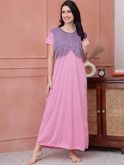 Secret Wish - Polka Dot Pink Hosiery Maternity Nighty