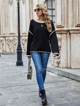 Oh Rare - Round Neck Women's Sweaters Top