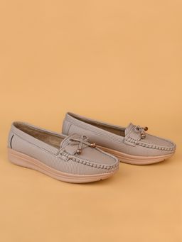 Alberto Torresi - Womens Beige Moccasins Stylish Round Toe Slip-On