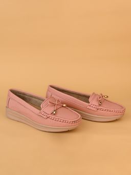 Alberto Torresi - Womens Pink Moccasins Stylish Round Toe Slip-On