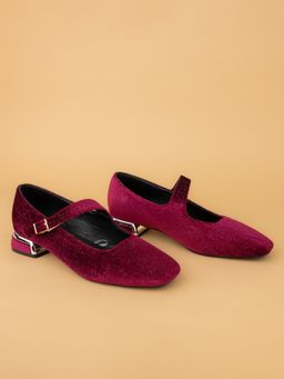 Alberto Torresi - Women’S Maroon Shimmer Block Pumps Heels