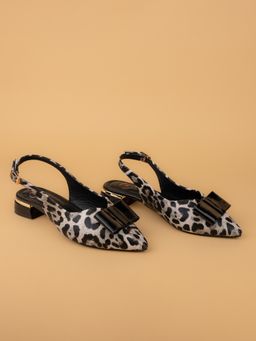 Alberto Torresi - Womens Black Leopard Print Slingback Block Sandal Heels