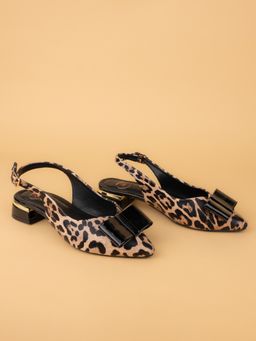 Alberto Torresi - Womens Leopard Print Slingback Block Sandal Heels