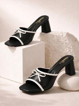 Toprico - Bow Black Sandal Heels