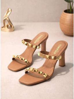 Toprico - Nude Stud Sandal Heels