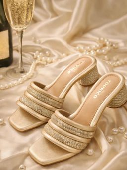 Toprico - Gold Aura Sandal Heels