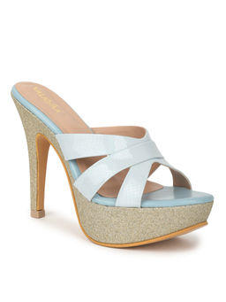VALIOSAA - Blue Party Textured Stilettos