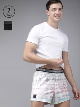 The Bear House - Men Comfort Fit Knitted Boxers White (Pack of 2)