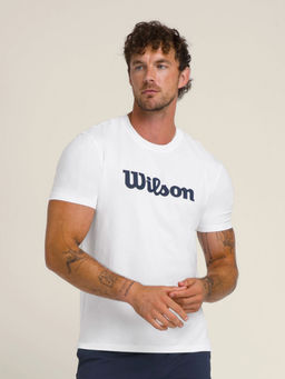 Wilson - Men White Logo Half Sleeves Regular Fit T-shirt