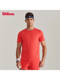 Wilson - Men Red Half Sleeves Tennis T-shirt