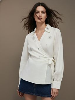 Outzidr - Off White Party Shirt Top