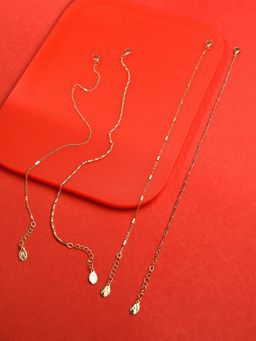 Accessorize London - Women's 4 Pack Gold Chain Anklet