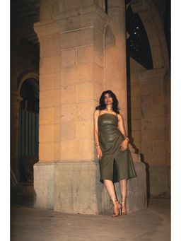 Style Junkiie - The Olive Leather Dress