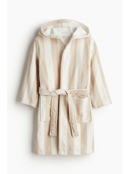 H&M - Unisex Beige Cotton Terry Dressing Gown With Belt