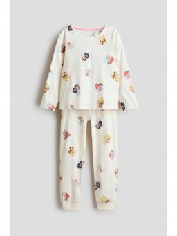 H&M - Girls White Jersey Pyjamas With Top