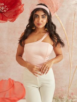 Lea Clothing - Vivian Pink Backless Corset Top