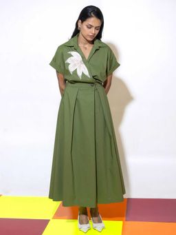 Amoh - Olive Trench Dress